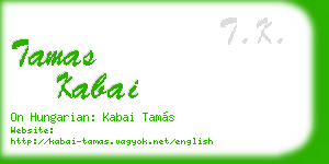 tamas kabai business card